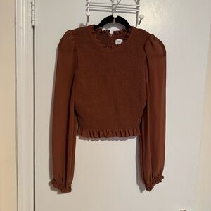 Wilfred Brown Ruffled Blouse